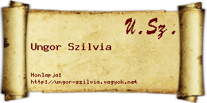 Ungor Szilvia névjegykártya
